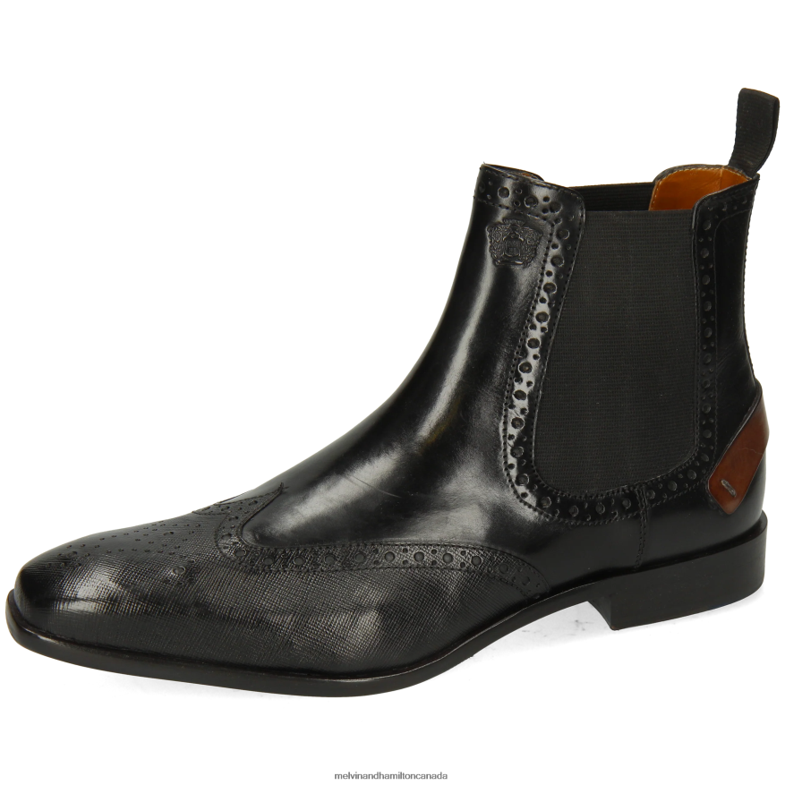 Men Melvin & Hamilton Black Bond 3 Ankle Boots P4V68P25