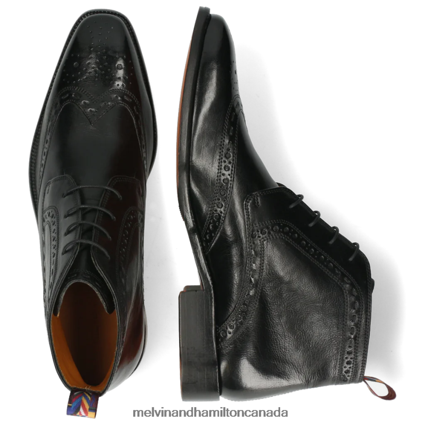 Men Melvin & Hamilton Black Jeff 7 Ankle Boots P4V68P126