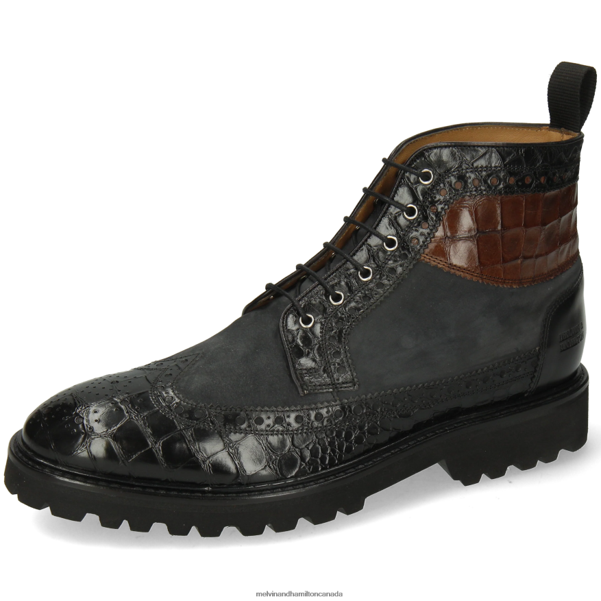 Men Melvin & Hamilton Black Matthew 9 Ankle Boots P4V68P64