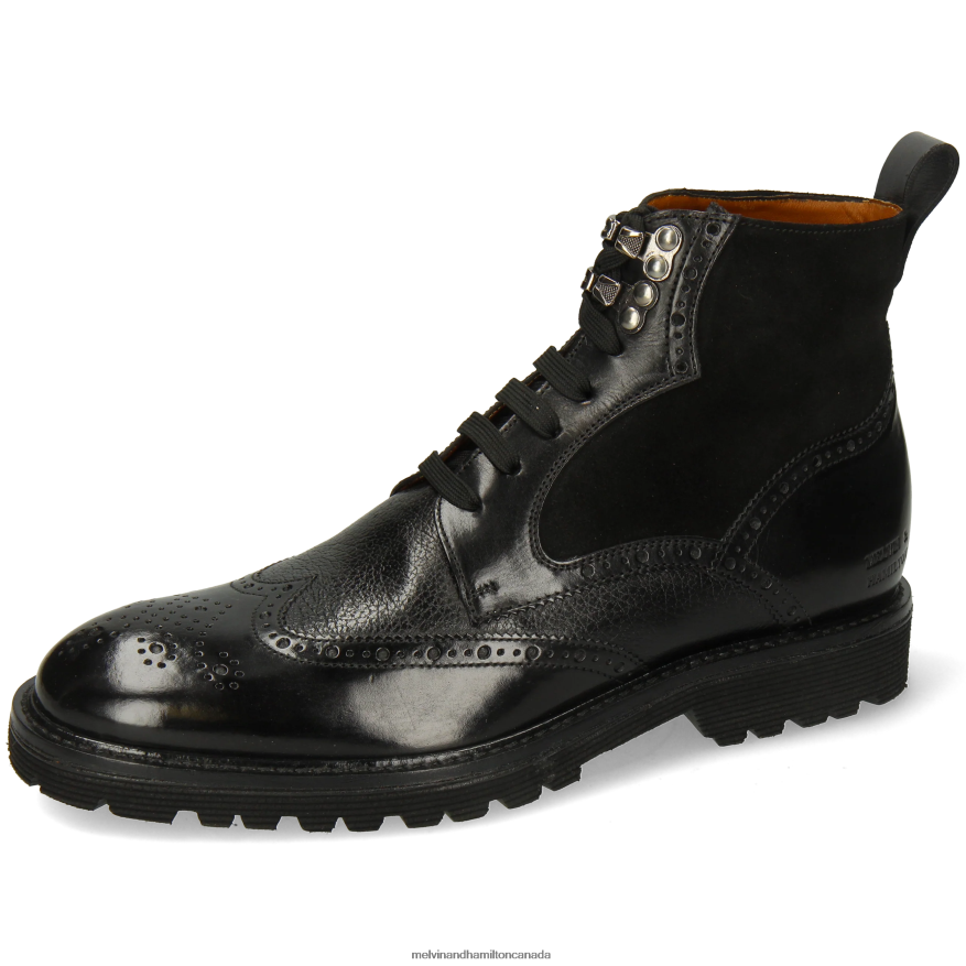 Men Melvin & Hamilton Black Trevor 34 Ankle Boots P4V68P62