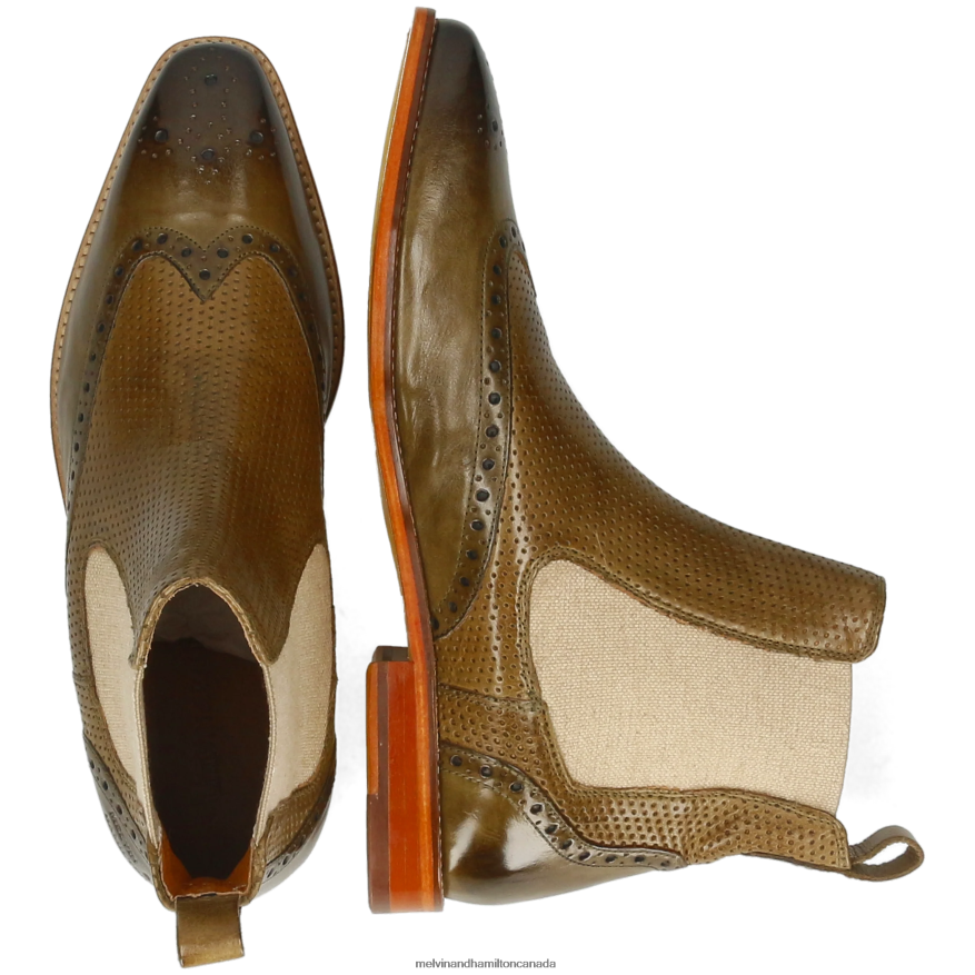 Men Melvin & Hamilton Khaki Alex 9 Ankle Boots P4V68P48