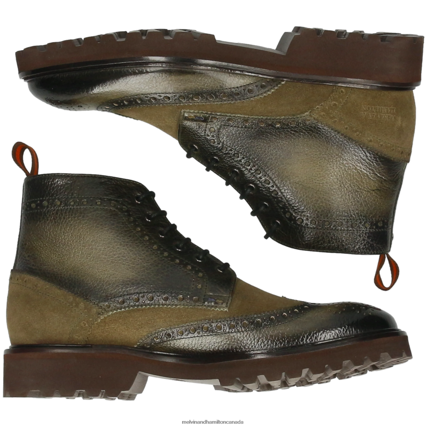 Men Melvin & Hamilton Khaki Matthew 7 Ankle Boots P4V68P75