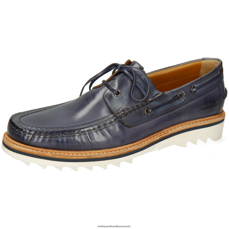 Men Melvin & Hamilton Blue Dustin 4 Boat Shoes P4V68P709