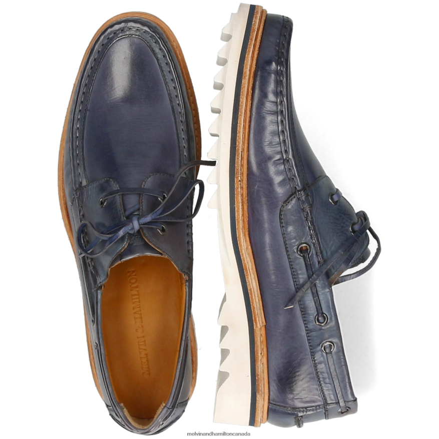 Men Melvin & Hamilton Blue Dustin 4 Boat Shoes P4V68P709