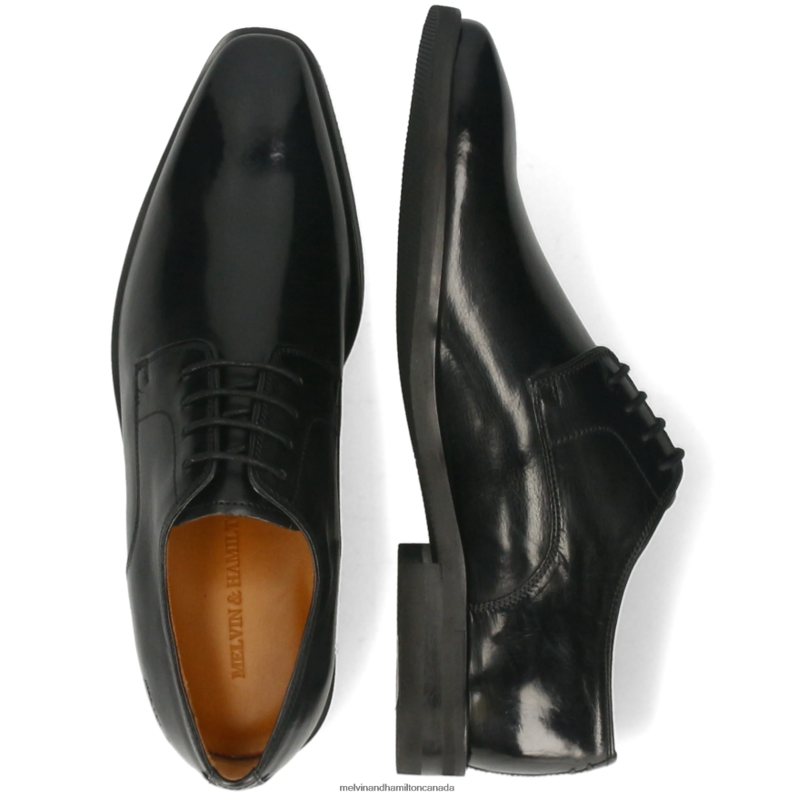 Men Melvin & Hamilton Black Alex 1 Derby Shoes P4V68P381