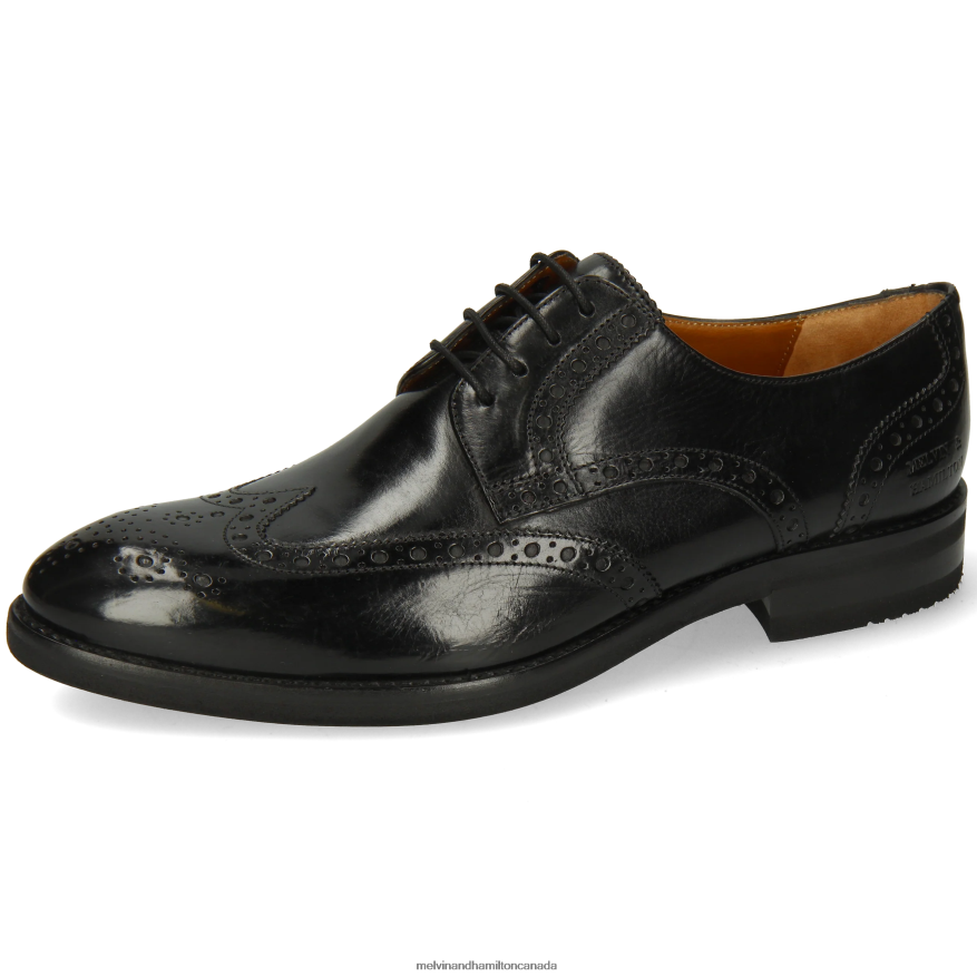 Men Melvin & Hamilton Black Bobby 5 Derby Shoes P4V68P382