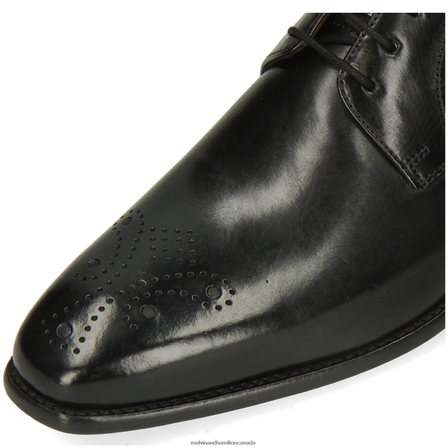 Men Melvin & Hamilton Black Dylan 1 Derby Shoes P4V68P458