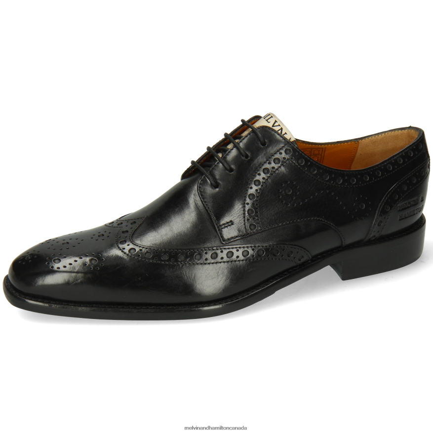 Men Melvin & Hamilton Black Dylan 2 Derby Shoes P4V68P437