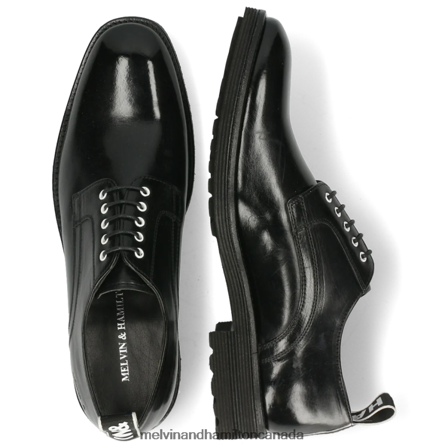 Men Melvin & Hamilton Black Eddy 54 Derby Shoes P4V68P518
