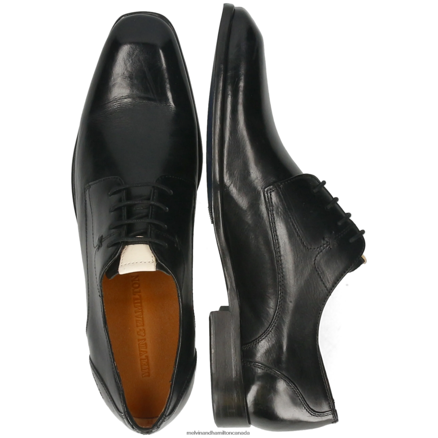 Men Melvin & Hamilton Black Elyas 4 Derby Shoes P4V68P387