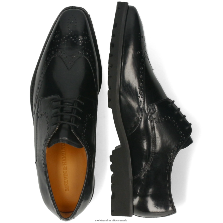 Men Melvin & Hamilton Black Emil 10 Derby Shoes P4V68P383