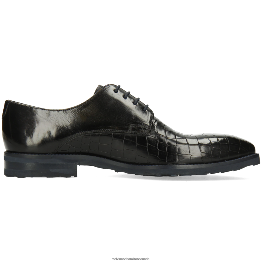 Men Melvin & Hamilton Black Flynn 1 Derby Shoes P4V68P377