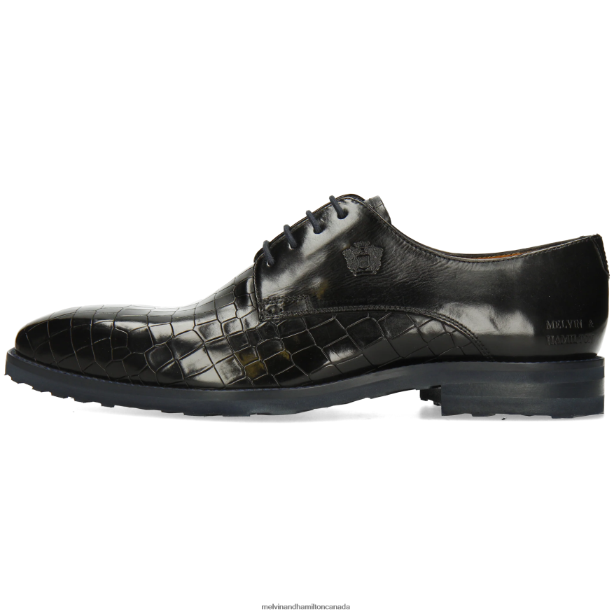 Men Melvin & Hamilton Black Flynn 1 Derby Shoes P4V68P377