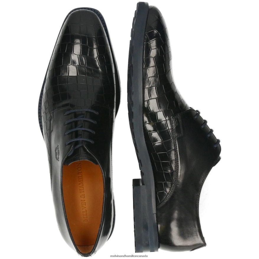 Men Melvin & Hamilton Black Flynn 1 Derby Shoes P4V68P377