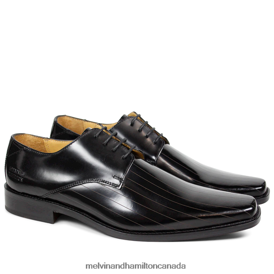 Men Melvin & Hamilton Black Frank 9 Derby Shoes P4V68P555