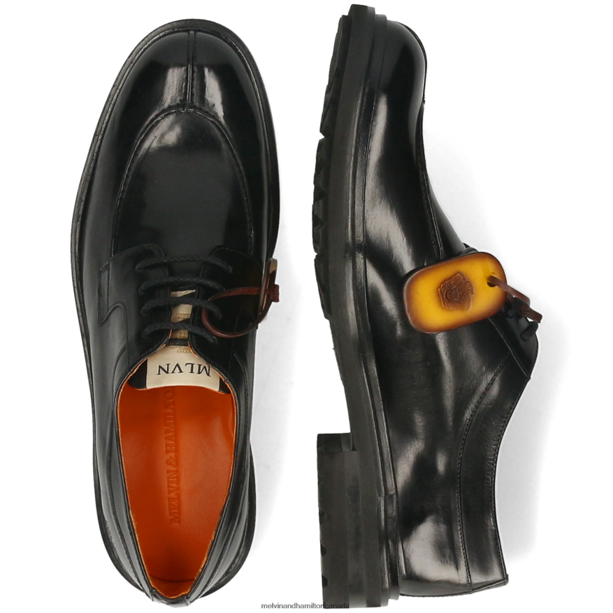 Men Melvin & Hamilton Black Pierce 2 Derby Shoes P4V68P369