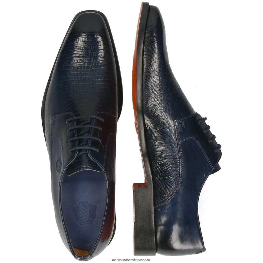 Men Melvin & Hamilton Blue Martin 1 Derby Shoes P4V68P378