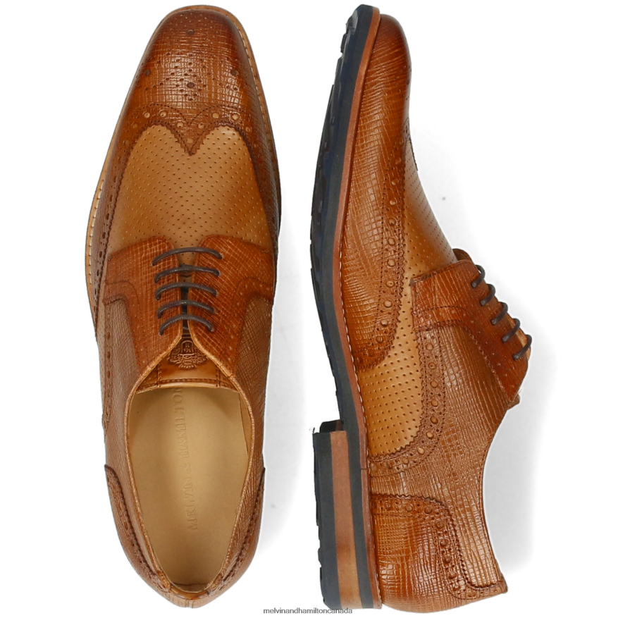 Men Melvin & Hamilton Brown Ryder 21 Derby Shoes P4V68P398