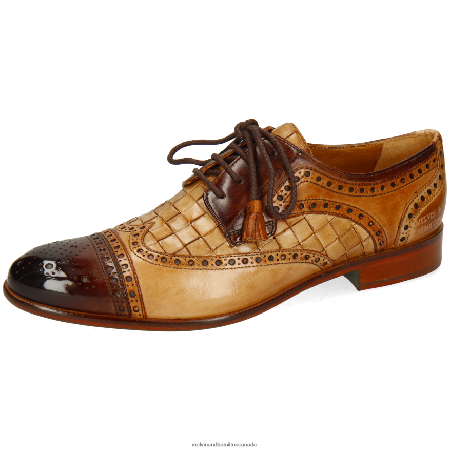 Men Melvin & Hamilton Light Brown Henry 7 Derby Shoes P4V68P558