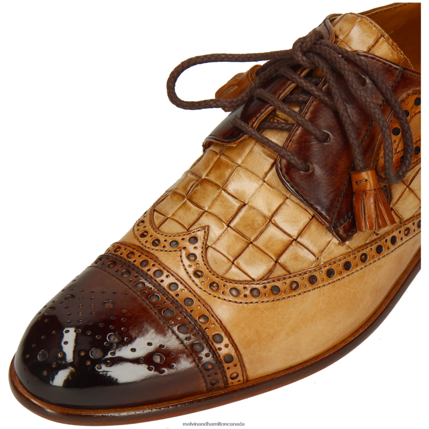 Men Melvin & Hamilton Light Brown Henry 7 Derby Shoes P4V68P558