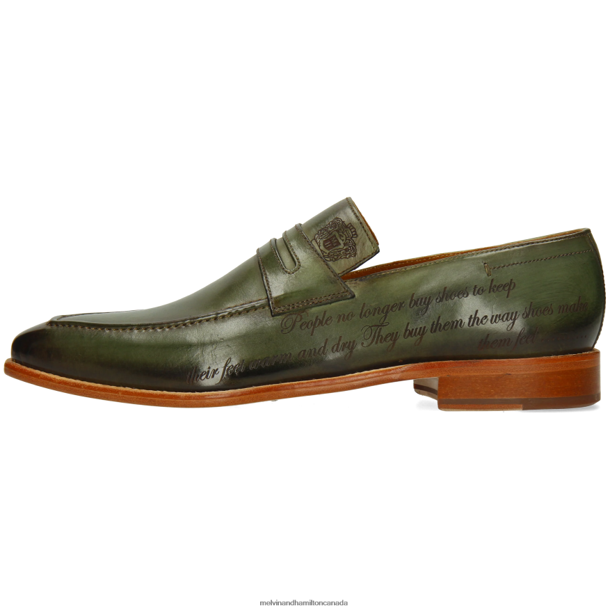 Men Melvin & Hamilton Green Leonardo 37 Loafers P4V68P227