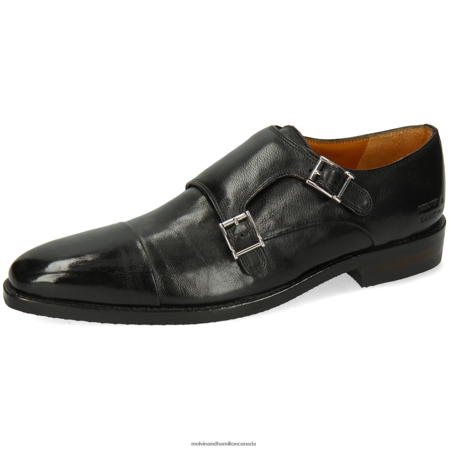 Men Melvin & Hamilton Black Freddy 1 Monk Shoes P4V68P329