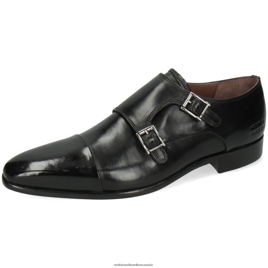 Men Melvin & Hamilton Black Lance 1 Monk Shoes P4V68P347