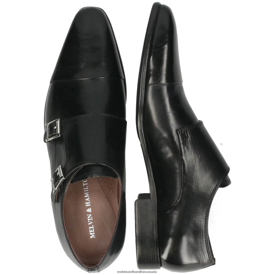 Men Melvin & Hamilton Black Lance 1 Monk Shoes P4V68P347
