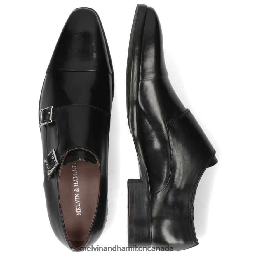 Men Melvin & Hamilton Black Lance 1 Monk Shoes P4V68P348