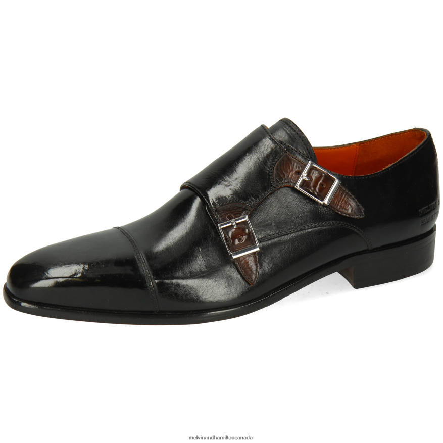 Men Melvin & Hamilton Black Lewis 52 Monk Shoes P4V68P341