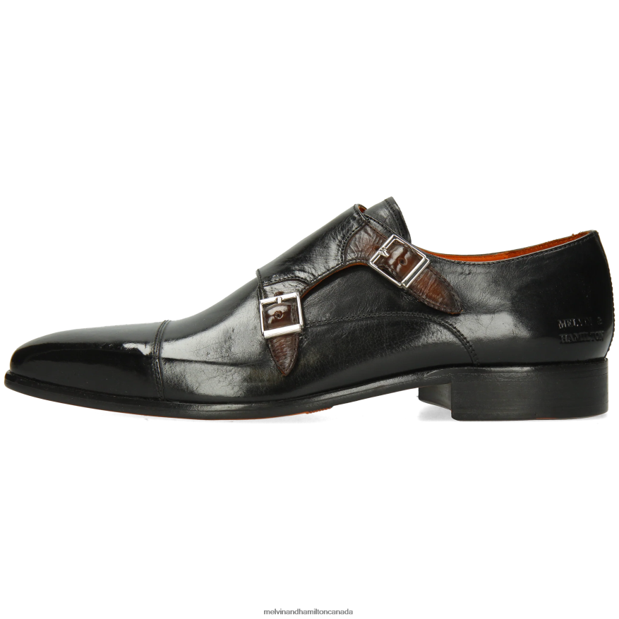 Men Melvin & Hamilton Black Lewis 52 Monk Shoes P4V68P341