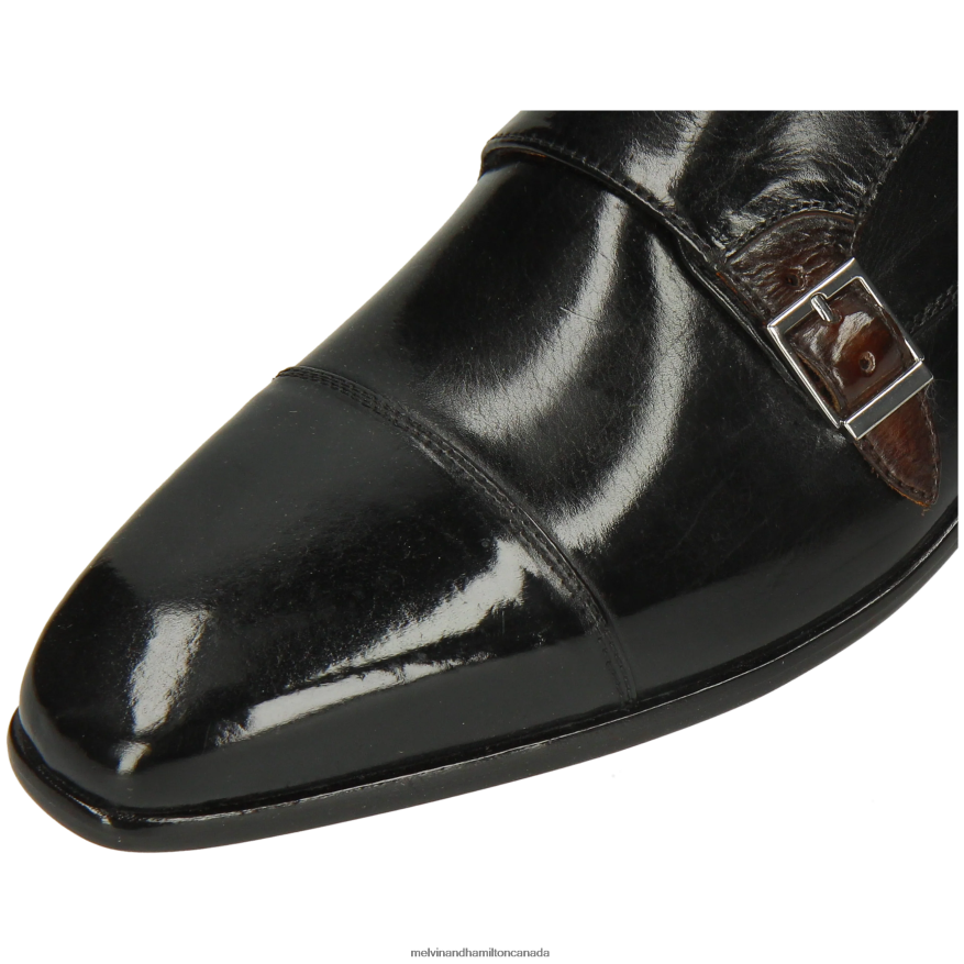 Men Melvin & Hamilton Black Lewis 52 Monk Shoes P4V68P341