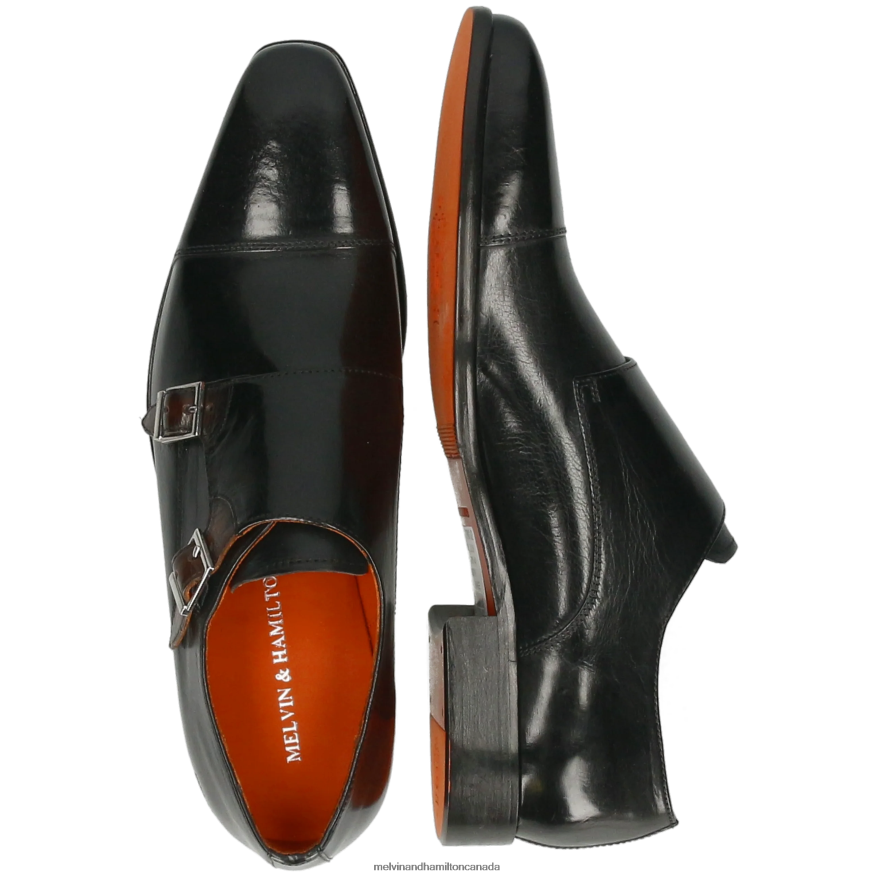 Men Melvin & Hamilton Black Lewis 52 Monk Shoes P4V68P341