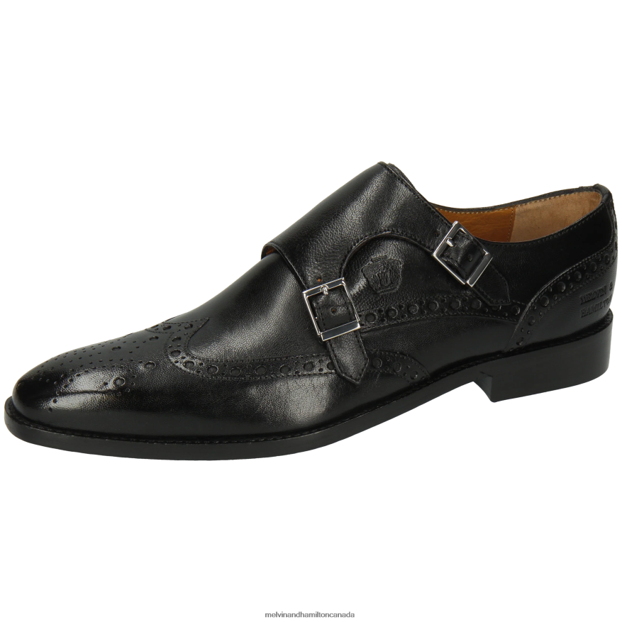 Men Melvin & Hamilton Black Martin 2 Monk Shoes P4V68P352