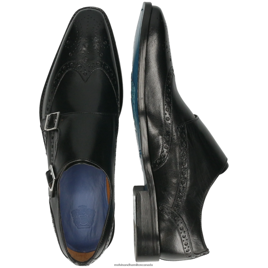 Men Melvin & Hamilton Black Martin 2 Monk Shoes P4V68P352
