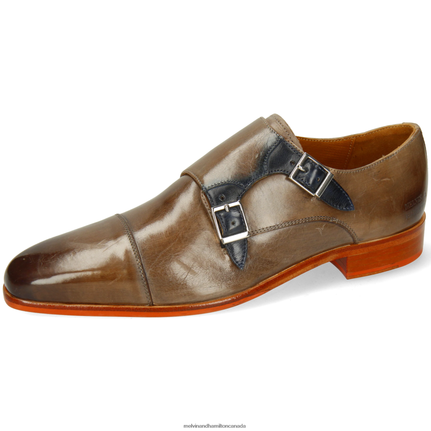Men Melvin & Hamilton Light Brown Lewis 52 Monk Shoes P4V68P342