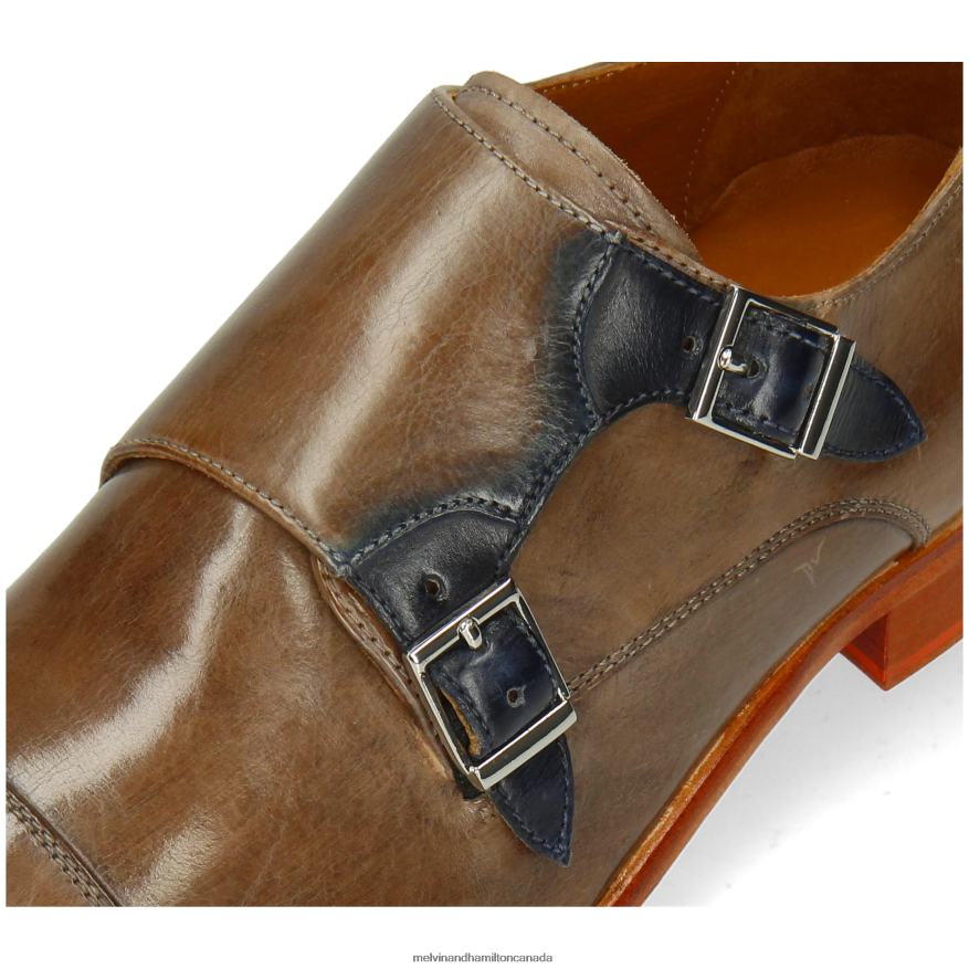 Men Melvin & Hamilton Light Brown Lewis 52 Monk Shoes P4V68P342