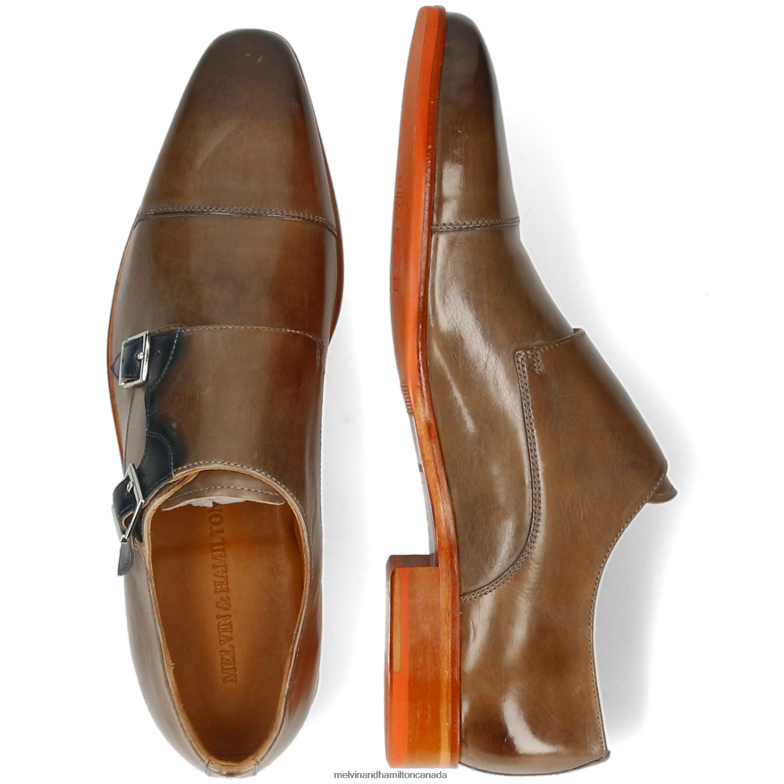 Men Melvin & Hamilton Light Brown Lewis 52 Monk Shoes P4V68P342