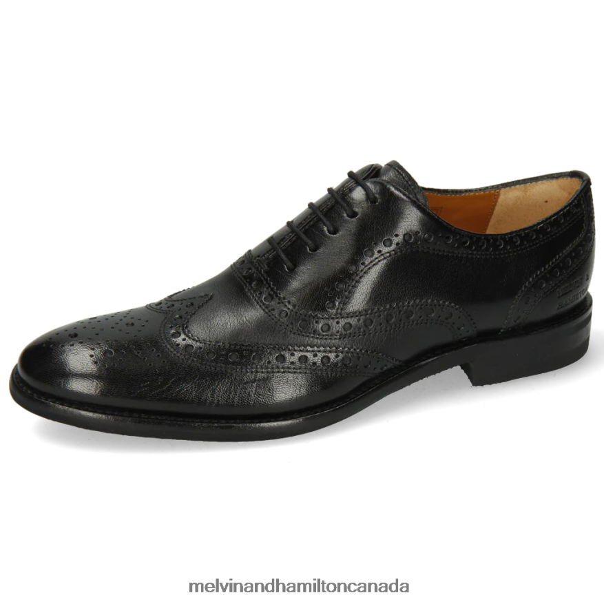 Men Melvin & Hamilton Black Clint 23 Oxford Shoes P4V68P206