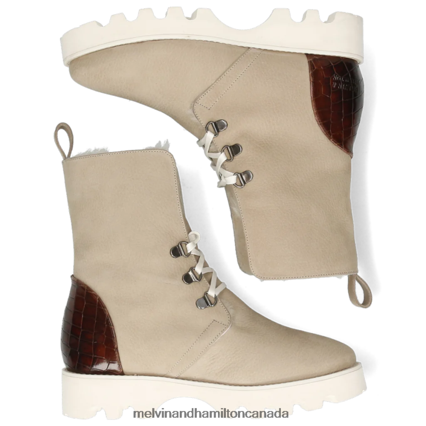 Women Melvin & Hamilton Beige Greta 1 Ankle Boots P4V68P1039