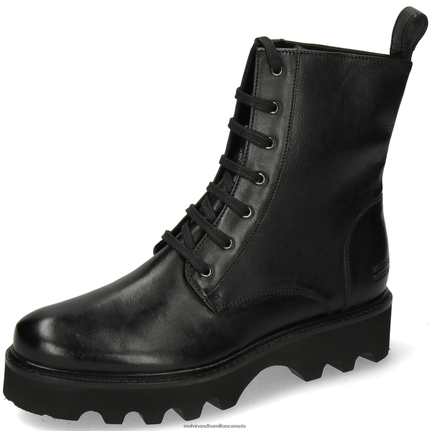 Women Melvin & Hamilton Black Bonnie 13 Ankle Boots P4V68P1096