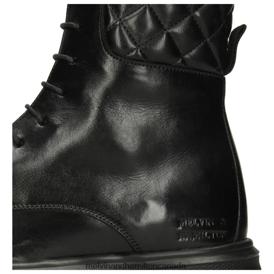 Women Melvin & Hamilton Black Fay 4 Ankle Boots P4V68P1084