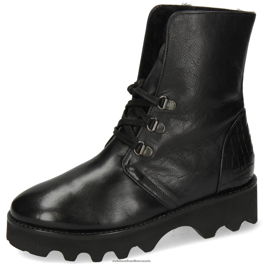 Women Melvin & Hamilton Black Greta 1 Ankle Boots P4V68P1036