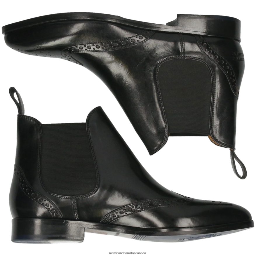 Women Melvin & Hamilton Black Jessy 4 Ankle Boots P4V68P1105