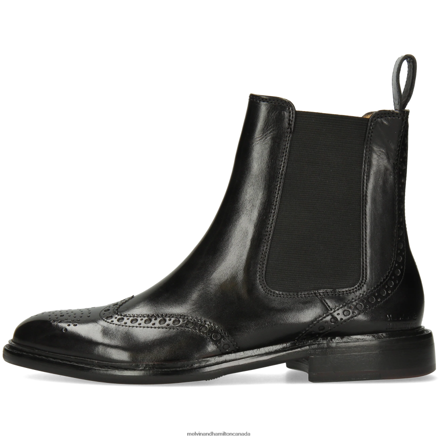 Women Melvin & Hamilton Black Sally 112 Ankle Boots P4V68P1060