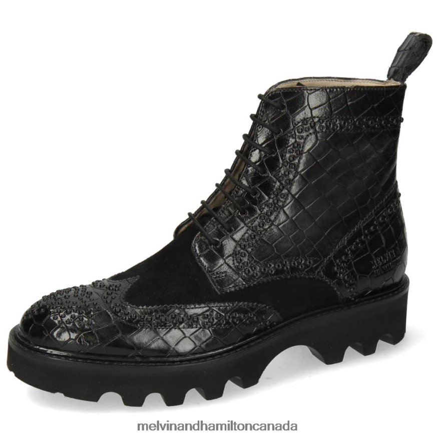 Women Melvin & Hamilton Black Sally 120 Ankle Boots P4V68P1141