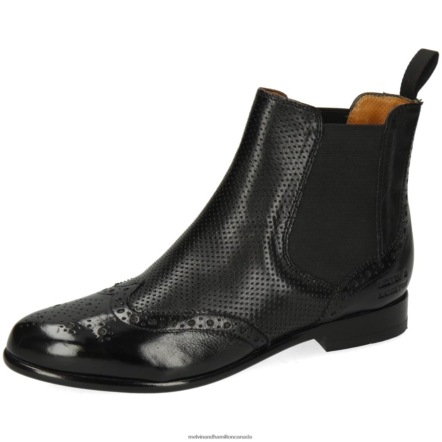 Women Melvin & Hamilton Black Selina 6 Ankle Boots P4V68P1139