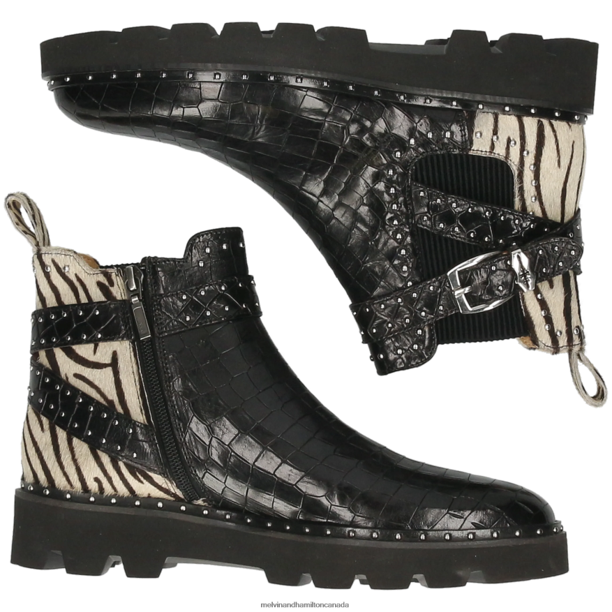 Women Melvin & Hamilton Black Susan 68 Ankle Boots P4V68P928