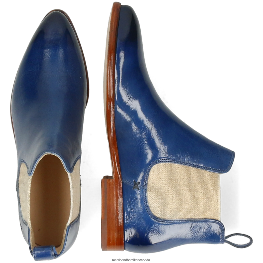 Women Melvin & Hamilton Blue Jessy 1 Ankle Boots P4V68P852