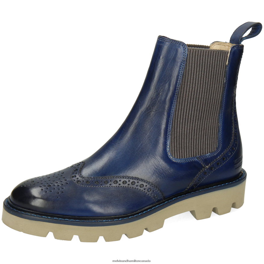 Women Melvin & Hamilton Blue Sally 112 Ankle Boots P4V68P848